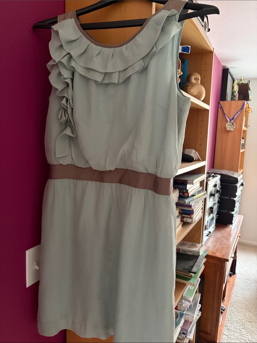 Light Sage Ruffle Waist Dress Loft - Women's
